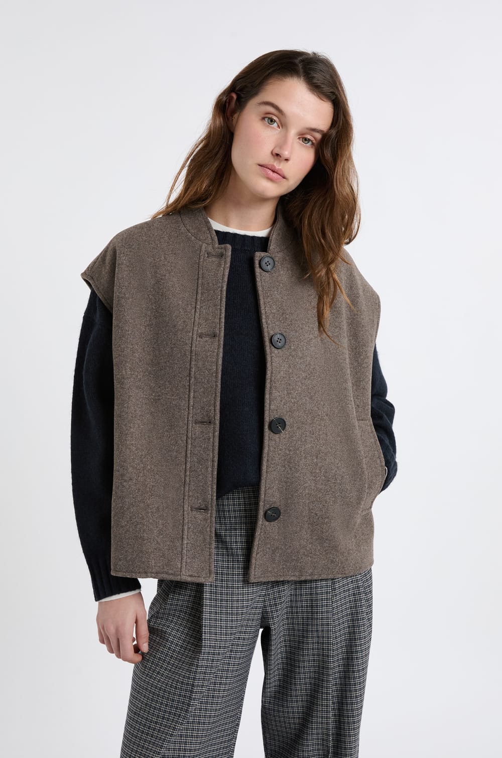 Veste sans manches avec laine;${refinementColor}