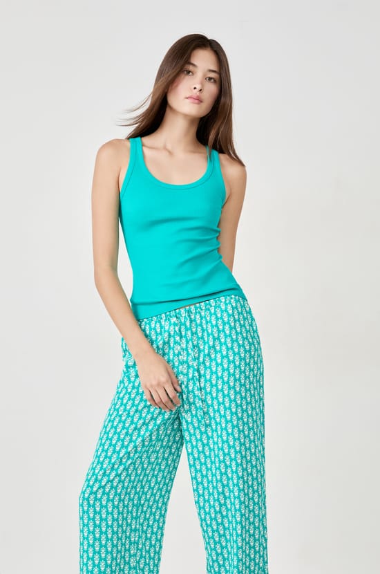 7/8 Printed Pyjama Trousers;${refinementColor}