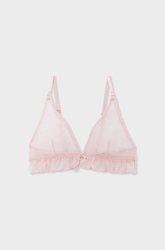 Triangle bra in flocked tulle;${refinementColor}