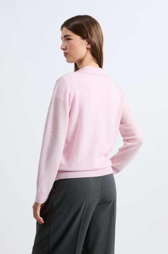 Pull col polo en cachemire;${refinementColor}
