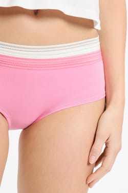 Set of 3 Cotton and Lace Boyshorts with Pattern;${refinementColor}