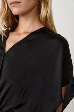 Short-sleeved Satin Top;${refinementColor}