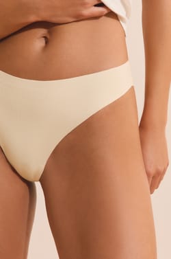Tanga en coton sans coutures;${refinementColor}