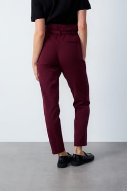 Carrot-Cut Trousers with Tie Belt;${refinementColor}