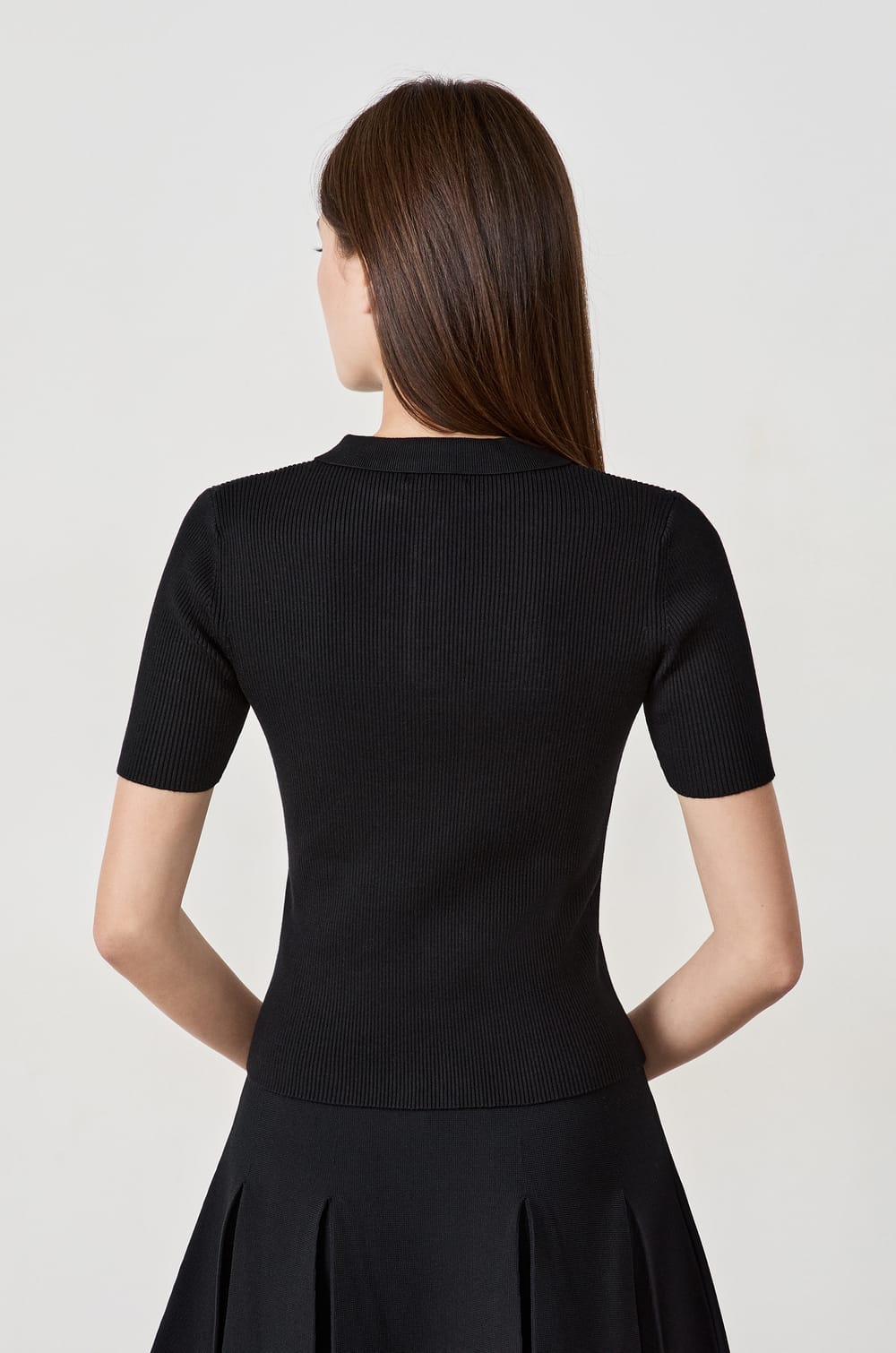 Short Sleeve Ribbed T-Shirt;${refinementColor}