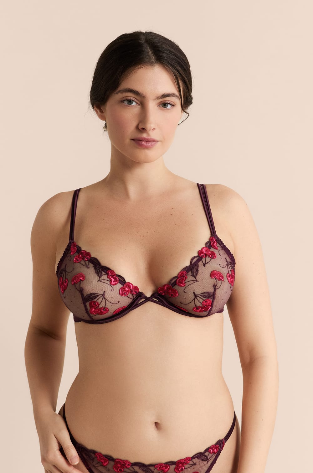 Soutien-gorge &agrave; motifs cerises;${refinementColor}