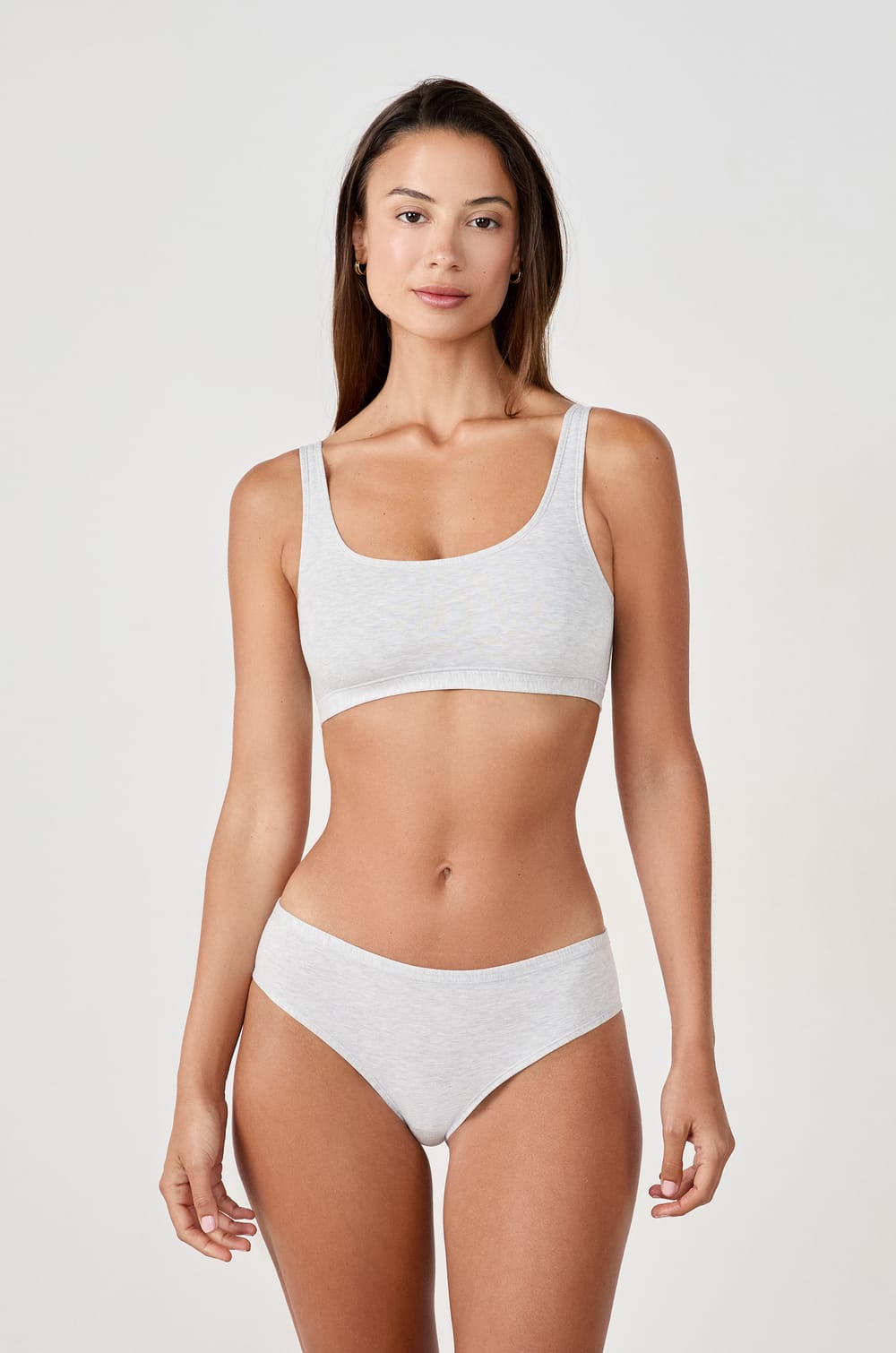 Reversible bralette in stretch organic cotton;${refinementColor}