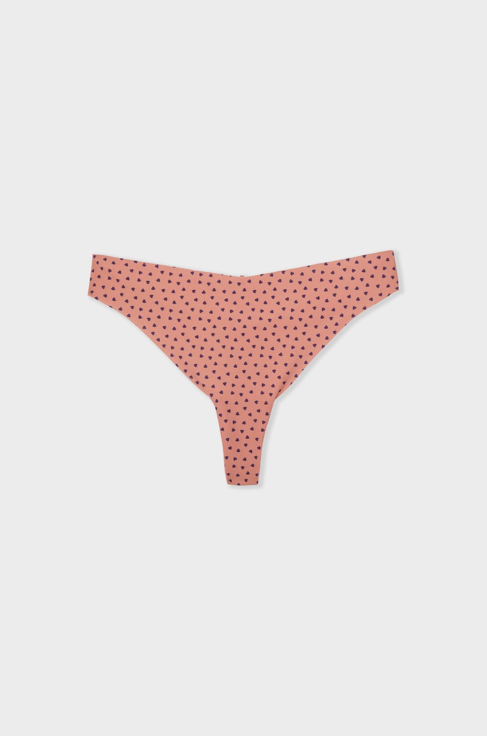 Tanga en microfibre sans couture à motifs coeurs;${refinementColor}