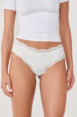 Microfibre Boyshort with Lace Trim;${refinementColor}