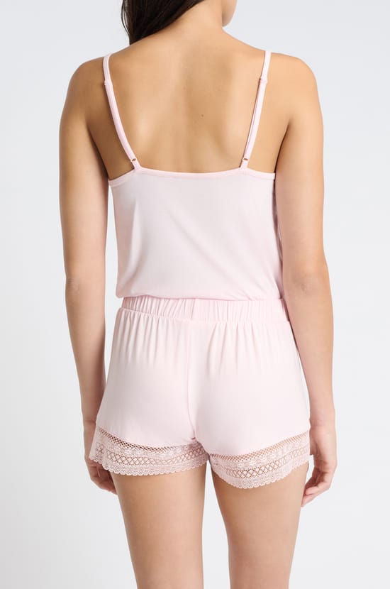 Pyjama shorts with lace details;${refinementColor}