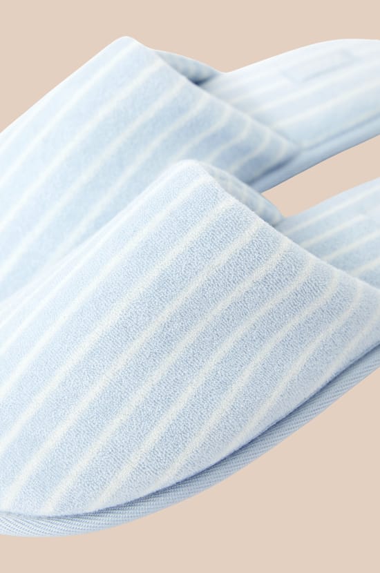 Striped Mules Slippers with Cotton;${refinementColor}