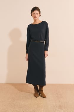 Robe longue en maille;${refinementColor}