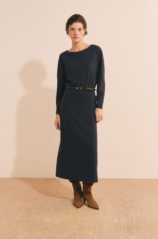 Robe longue en maille;${refinementColor}