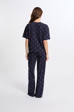 Ensemble de pyjama à motifs coeurs en coton;${refinementColor}