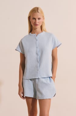 Chemise de pyjama en gaze de coton;${refinementColor}