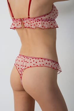 Printed Tulle Tanga;${refinementColor}