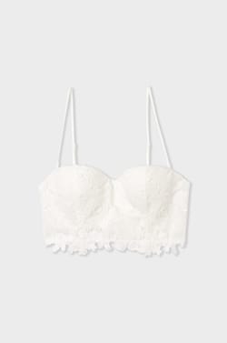 Lightly Lined Bustier Bra with Embroidery;${refinementColor}