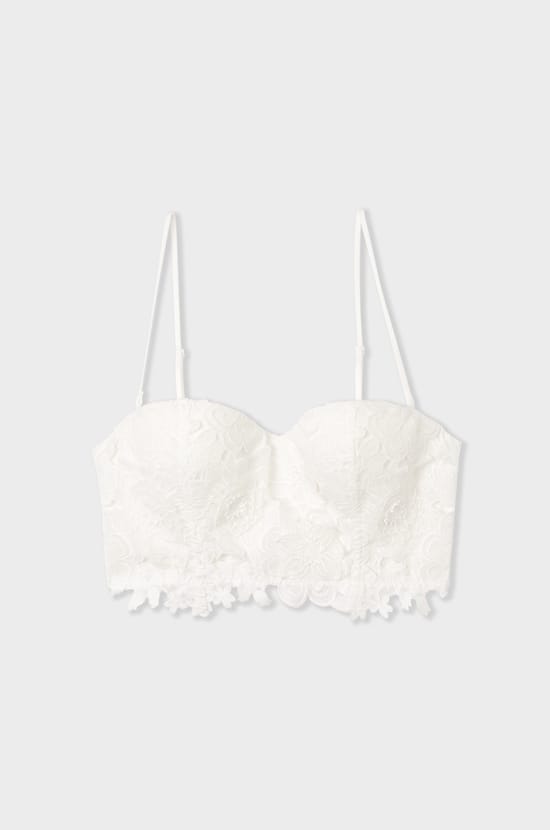 Soutien-gorge bustier coques fines avec broderies;${refinementColor}
