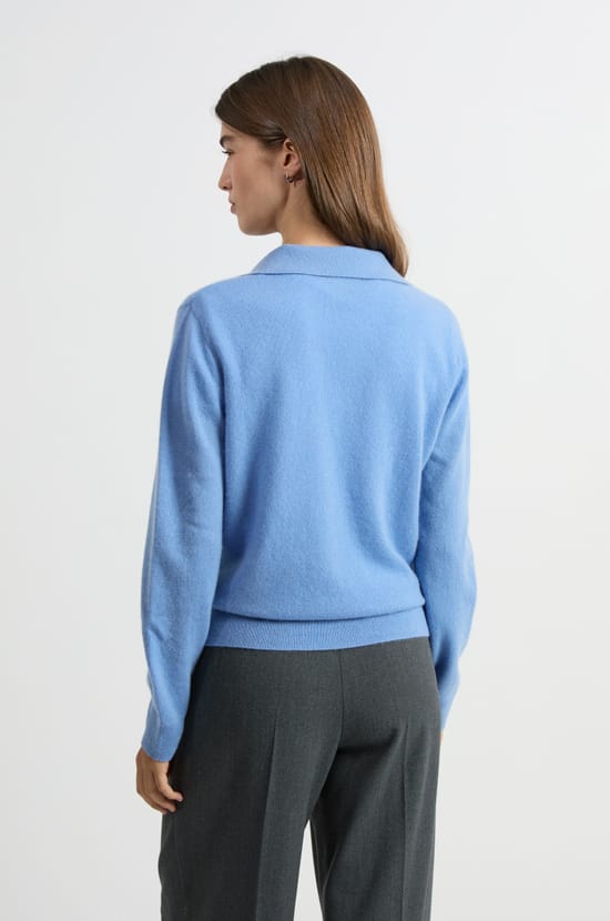 Pull col polo en cachemire;${refinementColor}