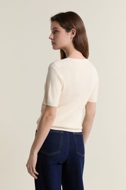 Trui met ronde hals in fijne pointelle tricot;${refinementColor}