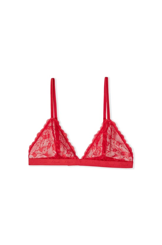 Soutien-gorge triangle en dentelle;${refinementColor}
