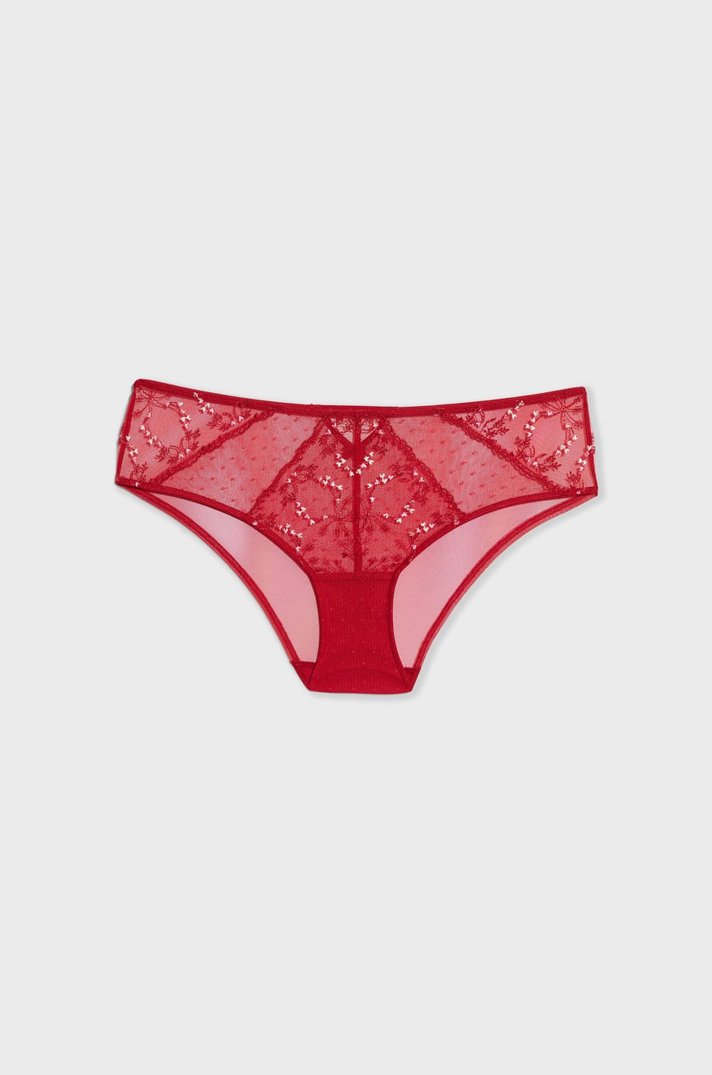 Embroidered Tulle Boyshorts;${refinementColor}