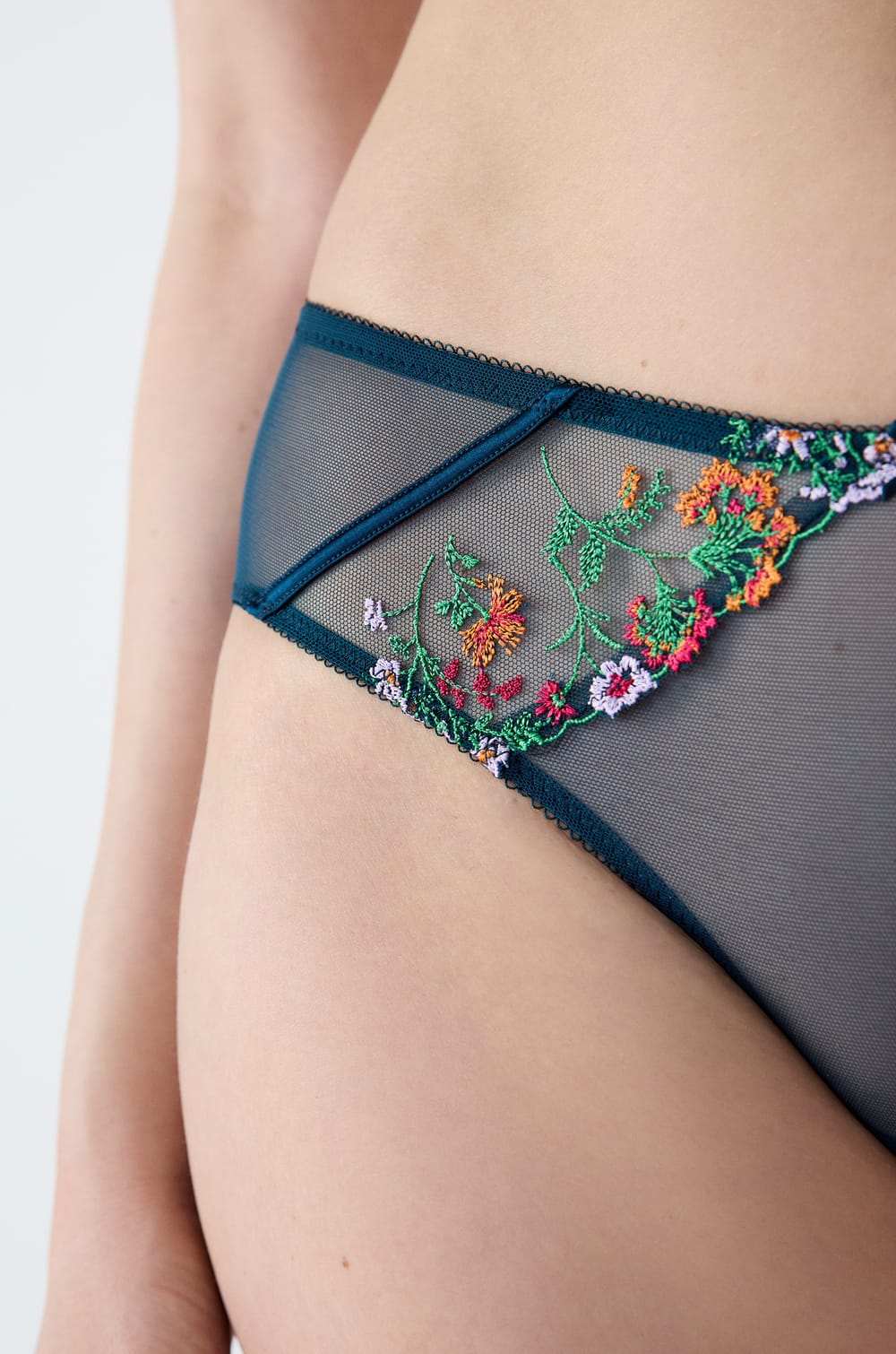 Embroidered Tulle Hipster;${refinementColor}