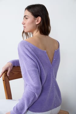 Long-Sleeved Cardigan With Round Neck;${refinementColor}