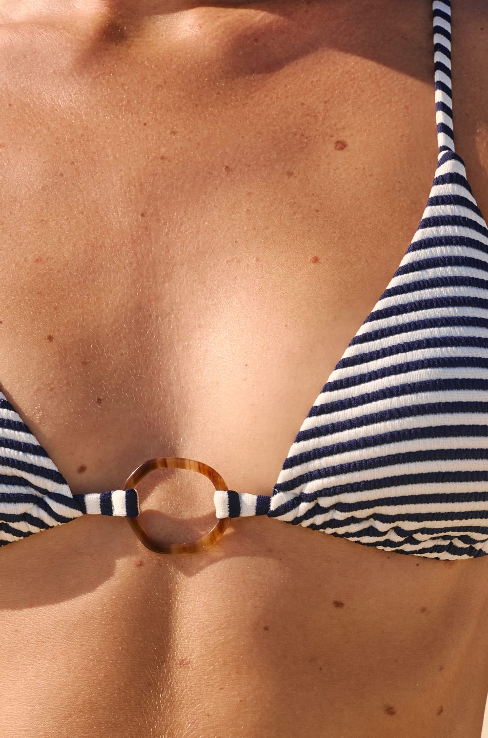 Triangle bikini top with ring detail;${refinementColor}