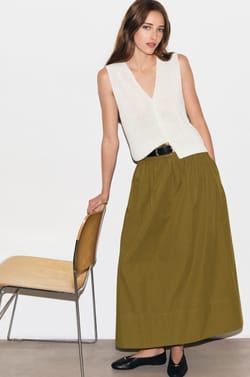 Jupe longue en coton;${refinementColor}