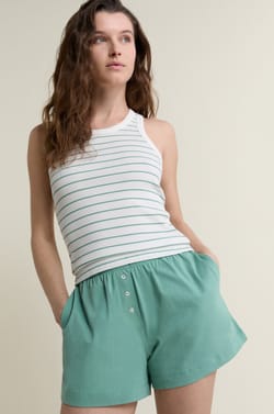 Short de pyjama boyfriend en coton ;${refinementColor}