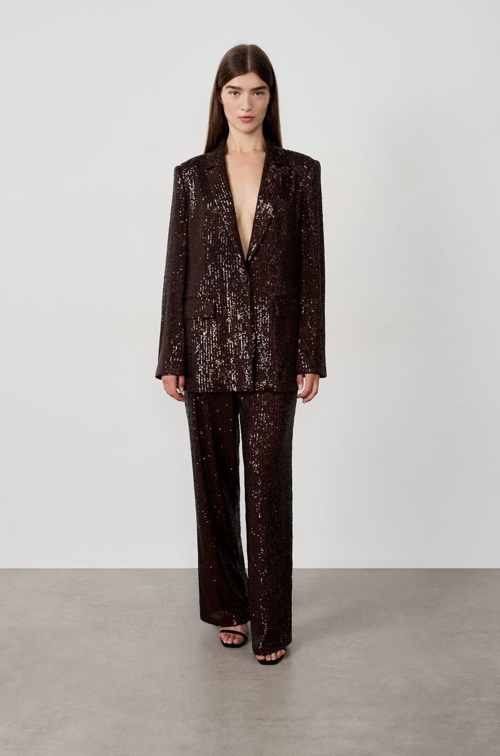 Wide-leg sequin trousers;${refinementColor}