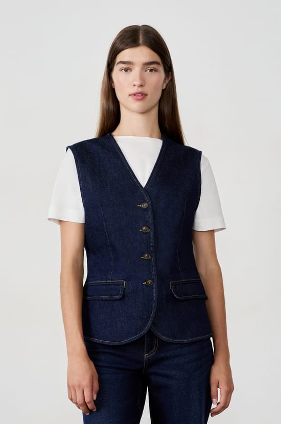 Sleeveless Button Cardigan;${refinementColor}