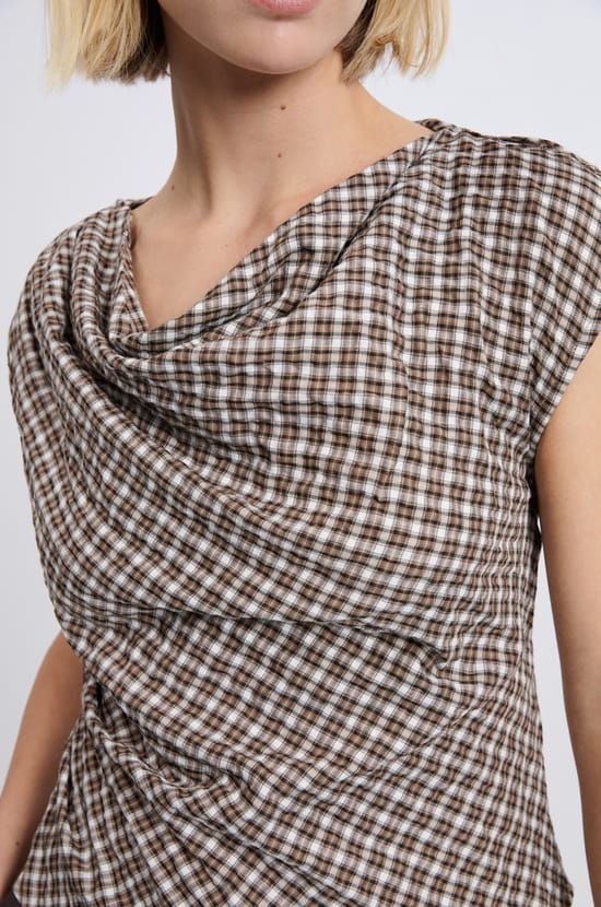 Top col b&eacute;nitier &agrave; carreaux;${refinementColor}