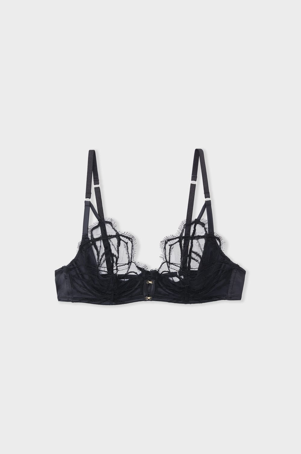 Soutien-gorge coques fines en dentelle;${refinementColor}