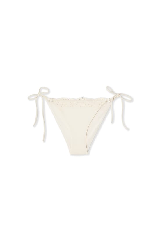 Bas de maillot de bain bikini &agrave; nouer brod&eacute;;${refinementColor}