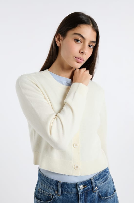 Gilet mini &agrave; manches longues;${refinementColor}