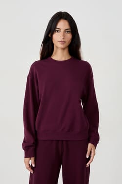 Sweatshirt col rond en coton;${refinementColor}