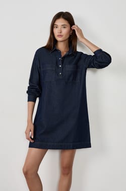 Long-Sleeved Cotton Dress;${refinementColor}