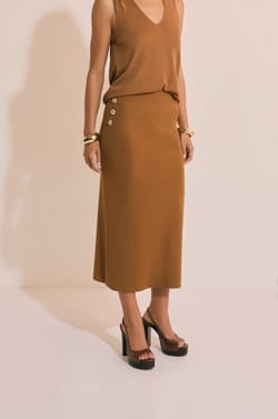 Jupe longue avec d&eacute;tails boutons;${refinementColor}