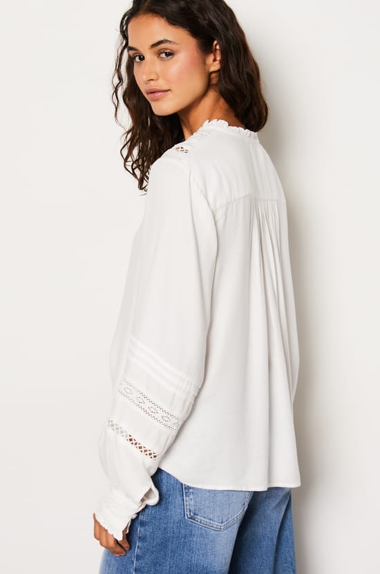 Chemise fluide boutonnée brodée;${refinementColor}