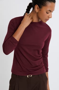Camiseta de cuello redondo y manga larga;${refinementColor}