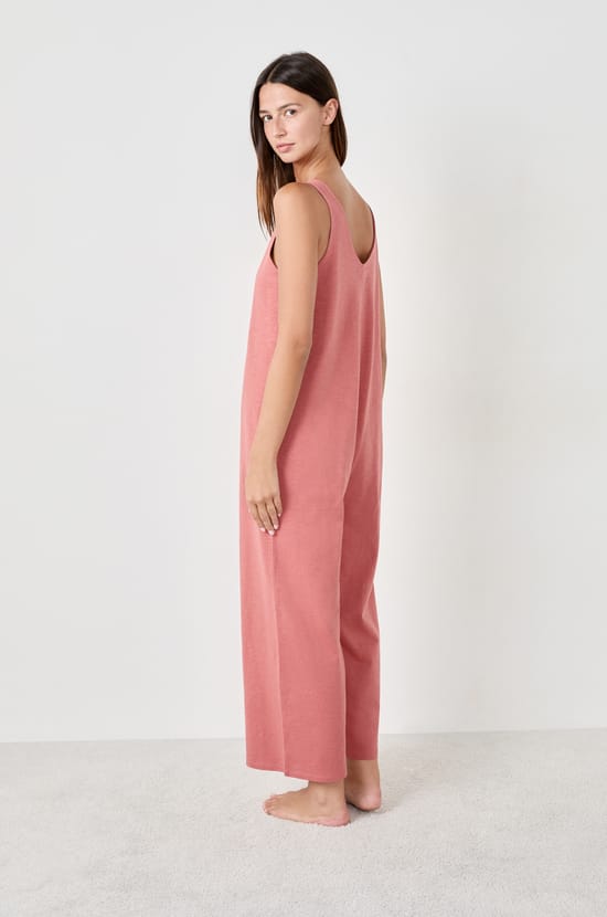 Wide cotton pyjama jumpsuit;${refinementColor}