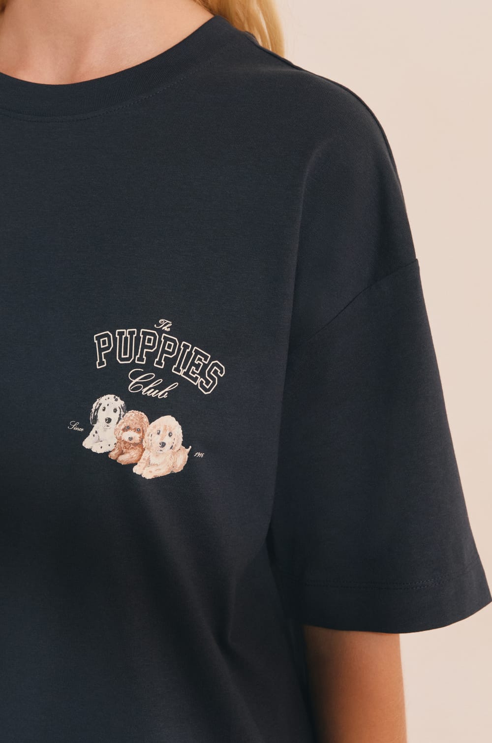 T-shirt &agrave; motif chien en coton;${refinementColor}