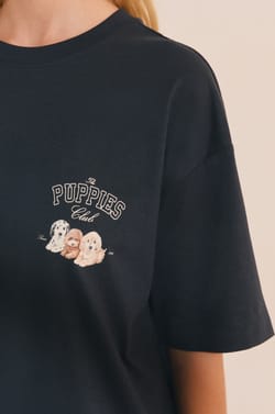 T-shirt &agrave; motif chien en coton;${refinementColor}