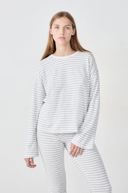 Sweatshirt &agrave; rayures;${refinementColor}