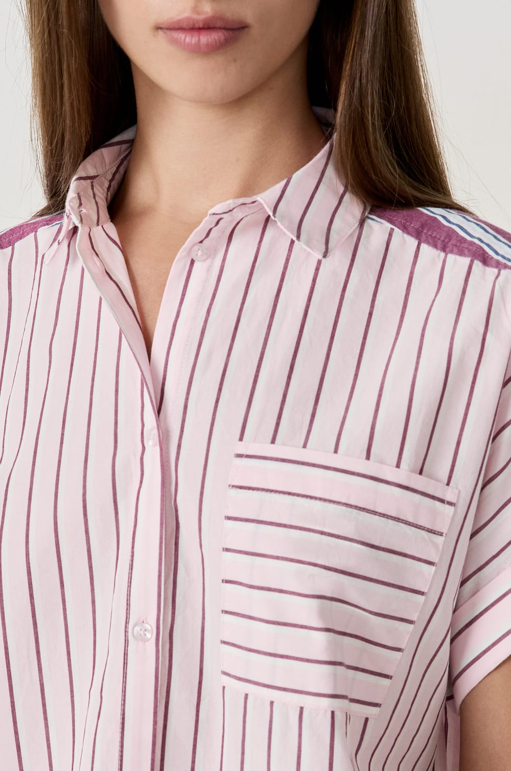 Striped Pyjama Shirt;${refinementColor}