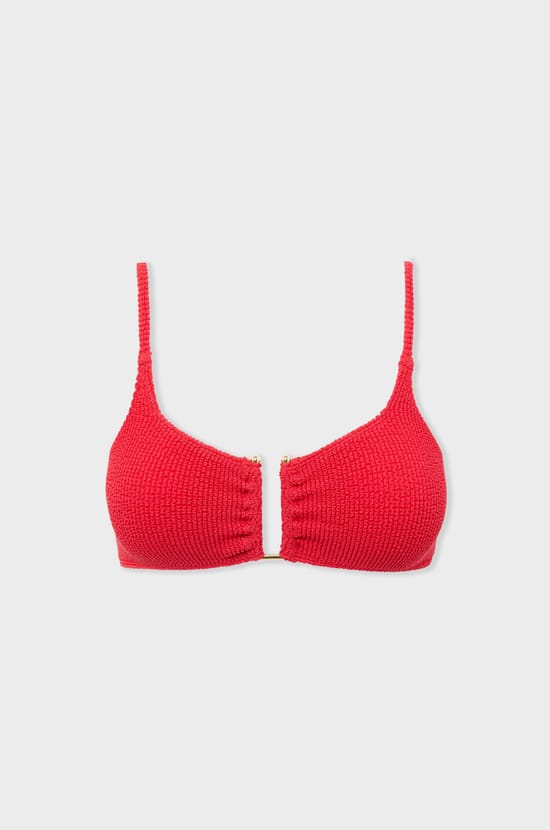 Haut de maillot de bain brassi&egrave;re extensible avec bijou m&eacute;tallique;${refinementColor}