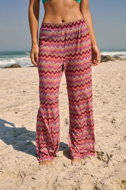 Pantalon fluide &agrave; motifs;${refinementColor}