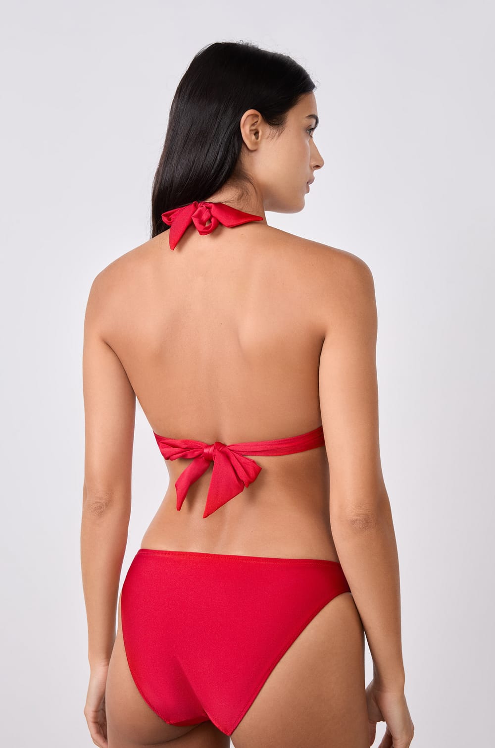 Triangle bikini top with ring detail;${refinementColor}